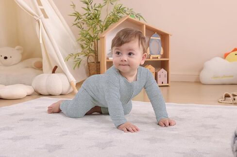 GUISBY Cotton Sleepers Footless Pajamas with Zipper and Mittens Long Sleeve Rompers for Baby in Kuwait