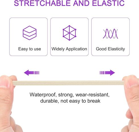 Dmiotech 1/8 بوصة صدمة الحبل ، 10 أقدام كاكي سلك الحبل القطب القطب صدمة الحبل جولة مرنة قوارب القوارب الحبل تمتد البوليستر البحري من الدرجة البحرية لمشاريع DIY in Saudi Arabia
