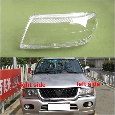 الإسكان الأمامي متوافق مع Mitsubishi Sport Pajero Race Cover Cover Measthip Housping Lamp Shell Shell Sharpharent Sharpharent Lampshade Mask Plexiglass (2pcs اليسار واليمين) in Kuwait