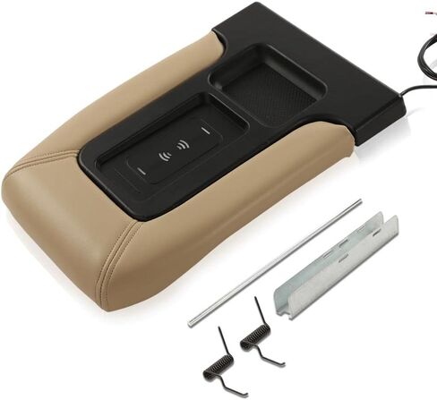 Dotcom Center Center Console Lid Kit W/Charging Cable Replacement لعام 1999 2000 2001 2002 2003 2004 2005 2006 2007 Chevy Silverado Suburban Tahoe GMC Sierra Yukon Lid Arm Latch Dark Gray in Kuwait