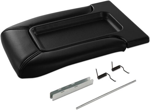 DOTCOM Center Console Lid Repair Kit W/Charging Cable Replacement for 1999 2000 2001 2002 2003 2004 2005 2006 2007 Chevy Silverado Suburban Tahoe GMC Sierra Yukon Lid Arm Rest Latch Dark Gray in Kuwait