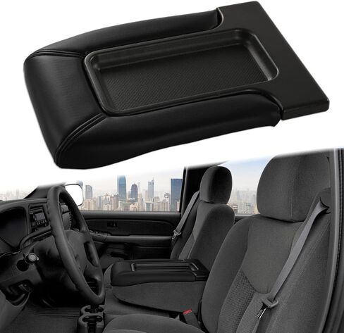 DOTCOM Center Console Lid Repair Kit W/Charging Cable Replacement for 1999 2000 2001 2002 2003 2004 2005 2006 2007 Chevy Silverado Suburban Tahoe GMC Sierra Yukon Lid Arm Rest Latch Dark Gray in Kuwait