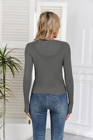 Iandroiy Women's Cropped Cardigan Button Down V Neck Long Sleeve Soft Knit Shrug Sweaters in Kuwait