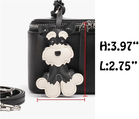 Mmsu Mini Dog Bag Charm, Fashion Lerther Puppy keychain Accessory For Handbags Tote Purse Crossbody Shoulder Bag For Women in Saudi Arabia