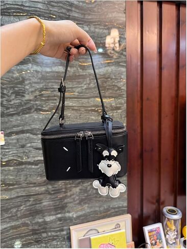 Mmsu Mini Dog Bag Charm, Fashion Lerther Puppy keychain Accessory For Handbags Tote Purse Crossbody Shoulder Bag For Women in Saudi Arabia