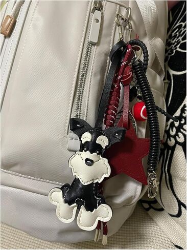 Mmsu Mini Dog Bag Charm, Fashion Lerther Puppy keychain Accessory For Handbags Tote Purse Crossbody Shoulder Bag For Women in Saudi Arabia
