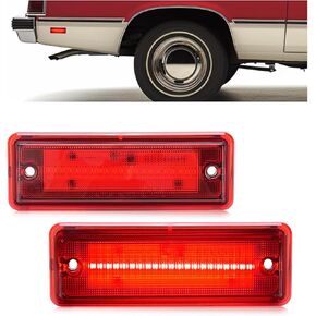 HECASA LED Side Marker Lights Compatible with 1978-1987 Chevrolet Chevy El Camino Malibu GMC Caballero Rear Fender Flare Bumper Signal Lamps Replacement for 913417 (2Pcs Smoke Lens Red Light) in Saudi Arabia
