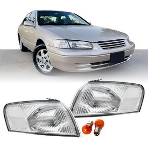USR 97-99 Camry Corner Light-زوج زاوية إشارة الدوران الأمامي (يسار + يمين)-متوافق مع 1997-1999 Toyota Camry جميع النماذج/الأشجار (مصابيح الزاوية الصافية مع مصابيح العنبر) in Saudi Arabia