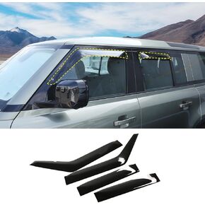 متوافق مع Land Rover Defender 110/130 2020-2024 انحرافات النافذة الجانبية ، ABS خارج جبل حراس المطر ، حراس المطر لنوافذ السيارات ، 4pcs (إصدار 110/130) in Kuwait