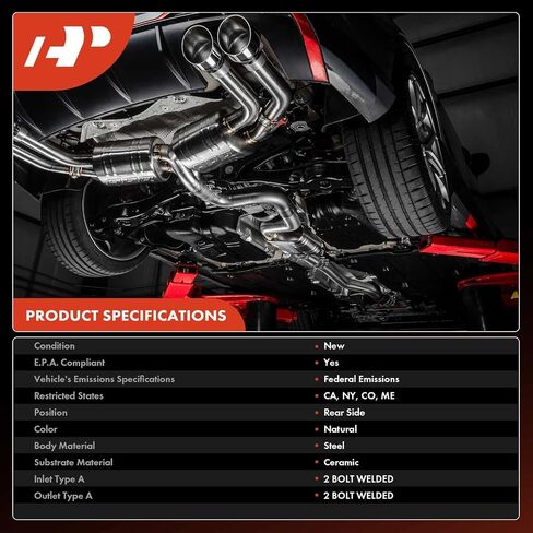 A-Premium Rear Catalytic Converter with Gasket Kit Direct-Fit Compatible with Chevrolet Malibu 2013-2015, Malibu Limited 2016, 2.5L, E.P.A. Compliant, Replace# 22935117 in Saudi Arabia