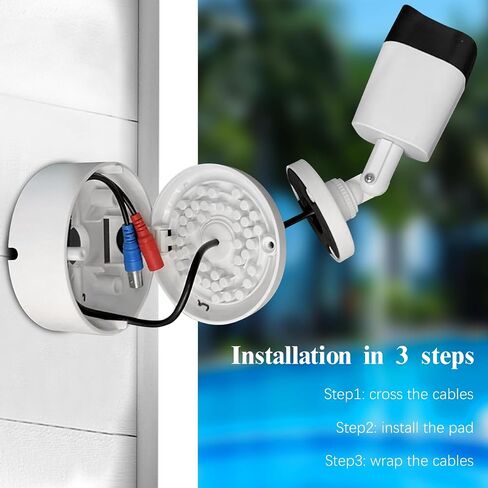 OOSSXX (ABS Plastic) Square Security Camera Junction Box,Security Camera Bracket Outdoor, Waterproof Mount Bracket Hide Cable Junction Box for CCTV Surveillance Camera PTZ/Bullet/Dome Cameras in Kuwait