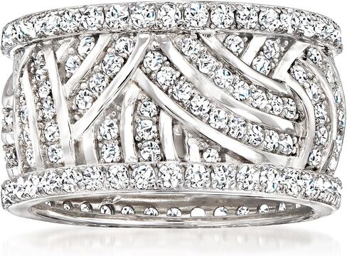 Ross-Simons 2.20 ct. t.w. CZ Eternity Band in Sterling Silver in Saudi Arabia