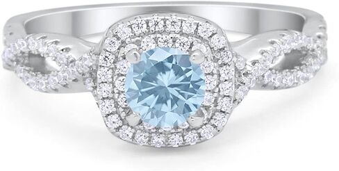 Blue Apple Co. Infinity Twisted Shank Wedding Engagement Ring Round Cubic Zirconia 925 Sterling Silver in Saudi Arabia