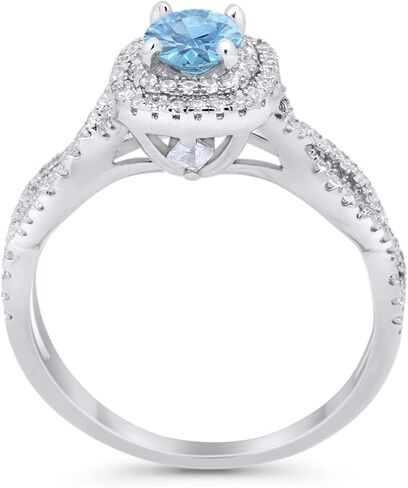 Blue Apple Co. Infinity Twisted Shank Wedding Engagement Ring Round Cubic Zirconia 925 Sterling Silver in Saudi Arabia
