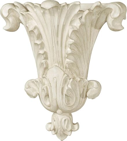 Touch of Class Traditional Acantha Wall Pocket - Resin - Antique White - Decorative Vase for Bedroom, Living Room, Dining Room, Kitchen, Hallway, Office, Entryway, Foyer in Saudi Arabia