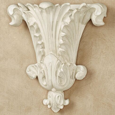 Touch of Class Traditional Acantha Wall Pocket - Resin - Antique White - Decorative Vase for Bedroom, Living Room, Dining Room, Kitchen, Hallway, Office, Entryway, Foyer in Saudi Arabia