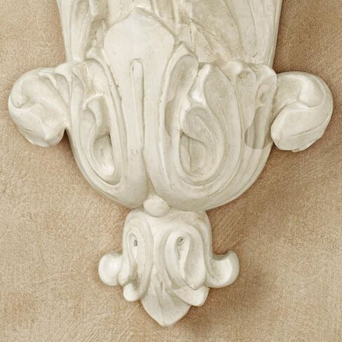 Touch of Class Traditional Acantha Wall Pocket - Resin - Antique White - Decorative Vase for Bedroom, Living Room, Dining Room, Kitchen, Hallway, Office, Entryway, Foyer in Saudi Arabia