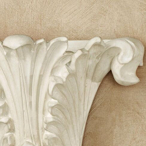 Touch of Class Traditional Acantha Wall Pocket - Resin - Antique White - Decorative Vase for Bedroom, Living Room, Dining Room, Kitchen, Hallway, Office, Entryway, Foyer in Saudi Arabia