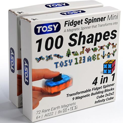 TOSY Magnet Fidget Spinner Glow - 3in1 Toy: Transformable Fidget Spinner with 136 Magnets, Infinity Cube, 2x2 Puzzle Cube for Beginners, Glowing, Stress Relief for Adult, STEAM Valentine Easter Gift in Saudi Arabia