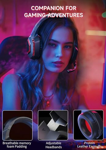 Captain 100 Gaming Headsets Wireless for PS5, PS4, Mac, Switch, PC, Computer - 2.4GHz Wireless & Bluetooth 5.2 Gamer Gaming Headphones Wireless, ENC Noise-Canceling Mic, 50MM Drivers, Blue in Kuwait
