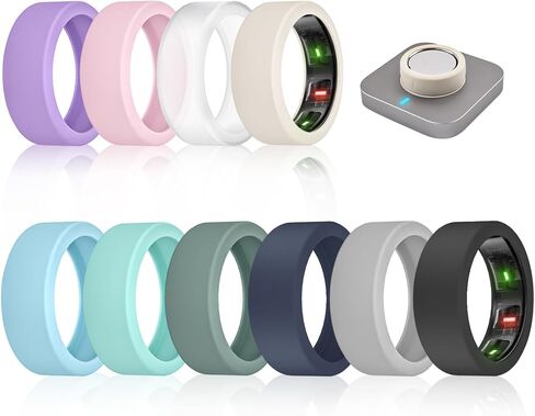 غطاء حلقة السيليكون Newjourney متوافق مع حلقة Oura Gen 4/3 ، 8 حزمة مضادة للخدش واقي حلقة السيليكون المرن in Kuwait