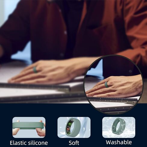 غطاء حلقة السيليكون Newjourney متوافق مع حلقة Oura Gen 4/3 ، 8 حزمة مضادة للخدش واقي حلقة السيليكون المرن in Kuwait