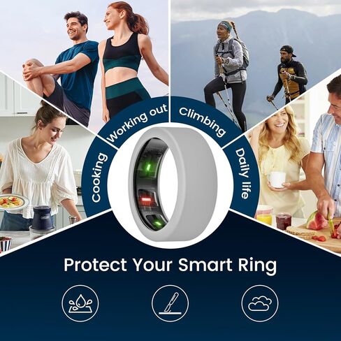 غطاء حلقة السيليكون Newjourney متوافق مع حلقة Oura Gen 4/3 ، 8 حزمة مضادة للخدش واقي حلقة السيليكون المرن in Kuwait