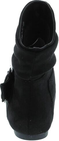 Top Moda Women's Cankle Booties Buckle Mid Calf Buckle Slouch Flat Cheel Shoes Shoes in Saudi Arabia
