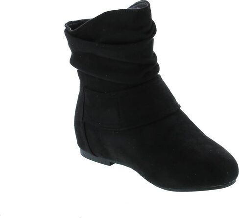 Top Moda Women's Cankle Booties Buckle Mid Calf Buckle Slouch Flat Cheel Shoes Shoes in Saudi Arabia