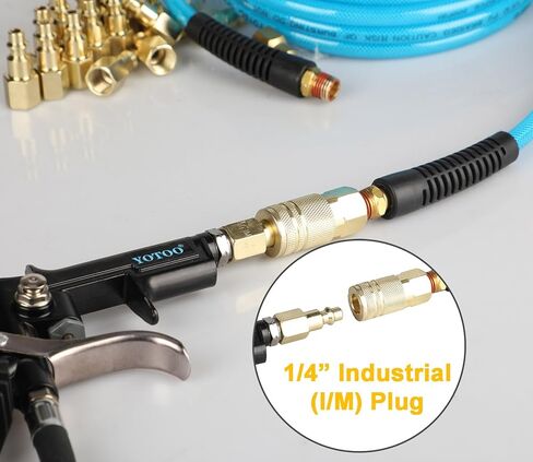 yotoo 10 قطع مجموعة مقرنة الهواء الصناعية الصلب ، و connect Quick Connect Air Hose Fittings ، وتجهيزات الهواء الثقيلة لتوصيل أدوات الهواء وضاغط الهواء in Saudi Arabia