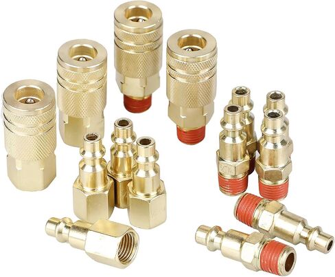 yotoo 10 قطع مجموعة مقرنة الهواء الصناعية الصلب ، و connect Quick Connect Air Hose Fittings ، وتجهيزات الهواء الثقيلة لتوصيل أدوات الهواء وضاغط الهواء in Saudi Arabia