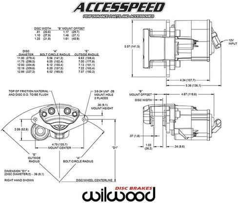Wilwood 120-16297-BK Caliper, EPB, Right-Hand, Black 0.157", 0.139" Disc in Saudi Arabia