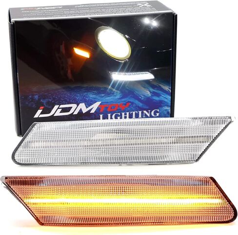 Ijdmtoy Euro Lens Clear Amber Full LED LED Side Marker Light Kit متوافق مع Porsche 2006-2012 Cayman/Boxster ، 2005-2012 911 ، مدعوم من 60-SMD LED ، استبدل OEM Amber أو Sidemarker الواضح in Saudi Arabia