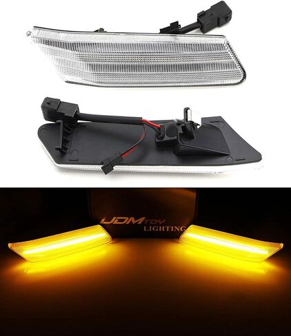 Ijdmtoy Euro Lens Clear Amber Full LED LED Side Marker Light Kit متوافق مع Porsche 2006-2012 Cayman/Boxster ، 2005-2012 911 ، مدعوم من 60-SMD LED ، استبدل OEM Amber أو Sidemarker الواضح in Saudi Arabia
