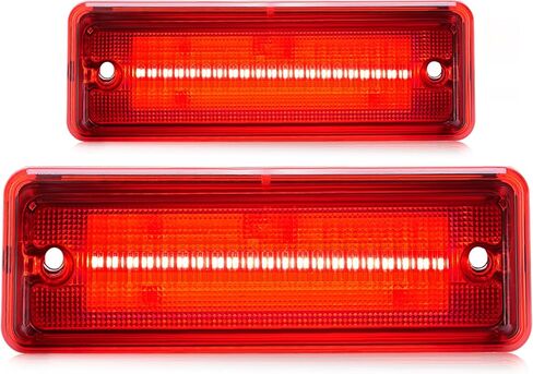 HECASA LED Side Marker Lights Compatible with 1978-1987 Chevrolet Chevy El Camino Malibu GMC Caballero Rear Fender Flare Bumper Signal Lamps Replacement for 913417 (2Pcs Smoke Lens Red Light) in Saudi Arabia