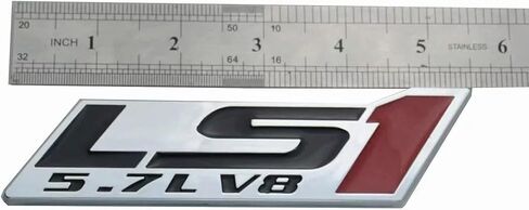 2PCS LS1 5.7 L V8 شارة Trunk Trunk Door Trunk ثلاثية الشعار (Silver Red) in Kuwait