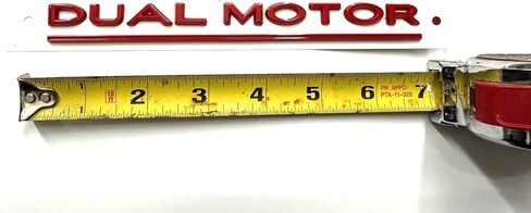 Dual Motor Emblem Sticker for Tesla, ABS Underline Badge Letters Sticker for Car Rear Trunk, Compatible with Tesla Model 3/Y/S/X - Decals, Decorative Accessories (Matte Black Red) in Saudi Arabia