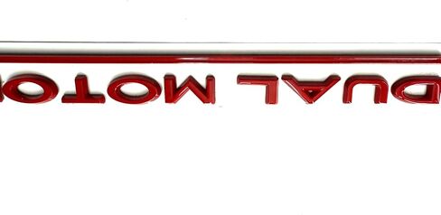 Dual Motor Emblem Sticker for Tesla, ABS Underline Badge Letters Sticker for Car Rear Trunk, Compatible with Tesla Model 3/Y/S/X - Decals, Decorative Accessories (Matte Black Red) in Saudi Arabia