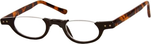 Ib The Hunter Colorful Retro Half تحت إطار نظارات القراءة خمر +22.50 أسود وسلحفاة (متضمنة القضية المحمولة) in Kuwait