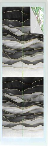 Window Privacy Film, Navy Blue Ombre UV Sun Blocking Window Tint Film Heat Control One Way Blackout Window Film, Modern Moire Abstract Art Luxury Non Adhesive Static Cling Window Sticker 35.4x78.7 in in Kuwait