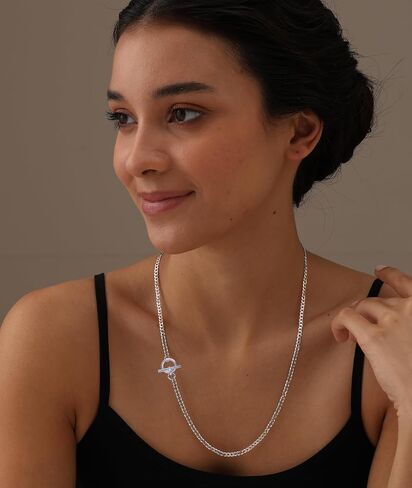 LeCalla 925 Sterling Silver Lariat Y Necklace for Women | Adjustable Toggle Clasp Necklace | Accessories for Women | Gifts for Her 20 Inches in Saudi Arabia