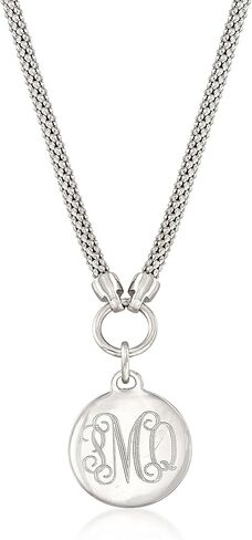 Ross-Simons Sterling Silver Personalized Disc Necklace in Saudi Arabia