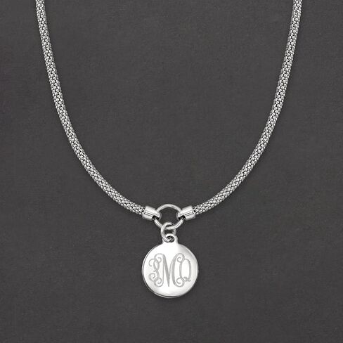 Ross-Simons Sterling Silver Personalized Disc Necklace in Saudi Arabia