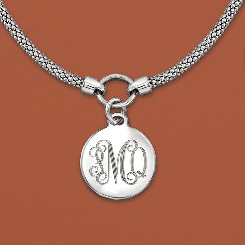 Ross-Simons Sterling Silver Personalized Disc Necklace in Saudi Arabia