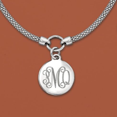 Ross-Simons Sterling Silver Personalized Disc Necklace in Saudi Arabia