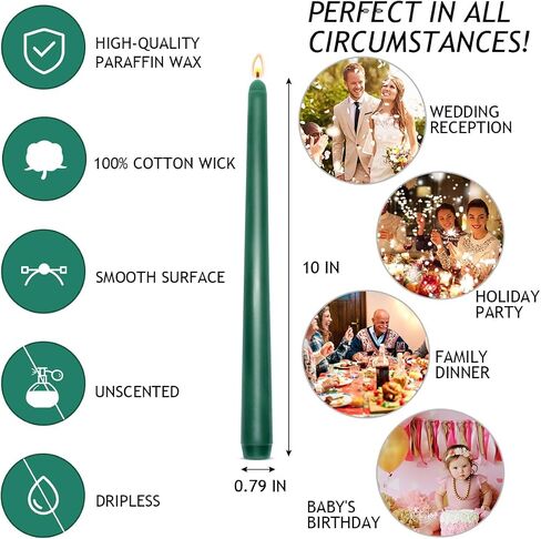 مجموعة من 8 10 بوصات شموع تفتق حمراء ، شموع زخرفية زخرفية غير معقولة. in Saudi Arabia