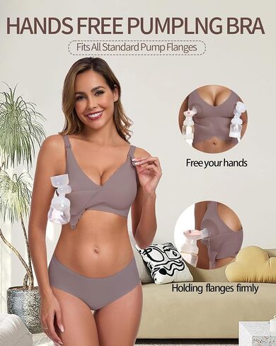 Vinfact Hands Free Pumping Bra Adjustable Breast-Pumps Nursing Bra Comfort Maternity Breast Pump Bra - Black L in Saudi Arabia