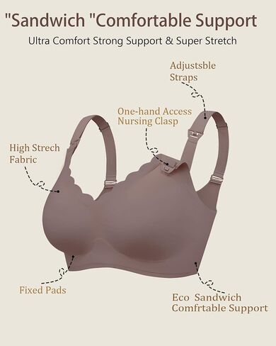Vinfact Hands Free Pumping Bra Adjustable Breast-Pumps Nursing Bra Comfort Maternity Breast Pump Bra - Black L in Saudi Arabia
