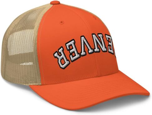 NX Upside Down Denver Trucker Hat Embroidered Curved Bill Mid Crown Adjustable Cap in Saudi Arabia