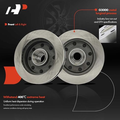 A-Premium 12.82 Inch (325.6mm) دوارات فرامل القرص الأمامية المتخلفة متوافقة مع نماذج Dodge المختارة-RAM 2500 Van 1999-2003 ، RAM 3500 Van 1999-2003 ، B2500 1998 ، B3500 1998 ، 2-PC Set in Kuwait